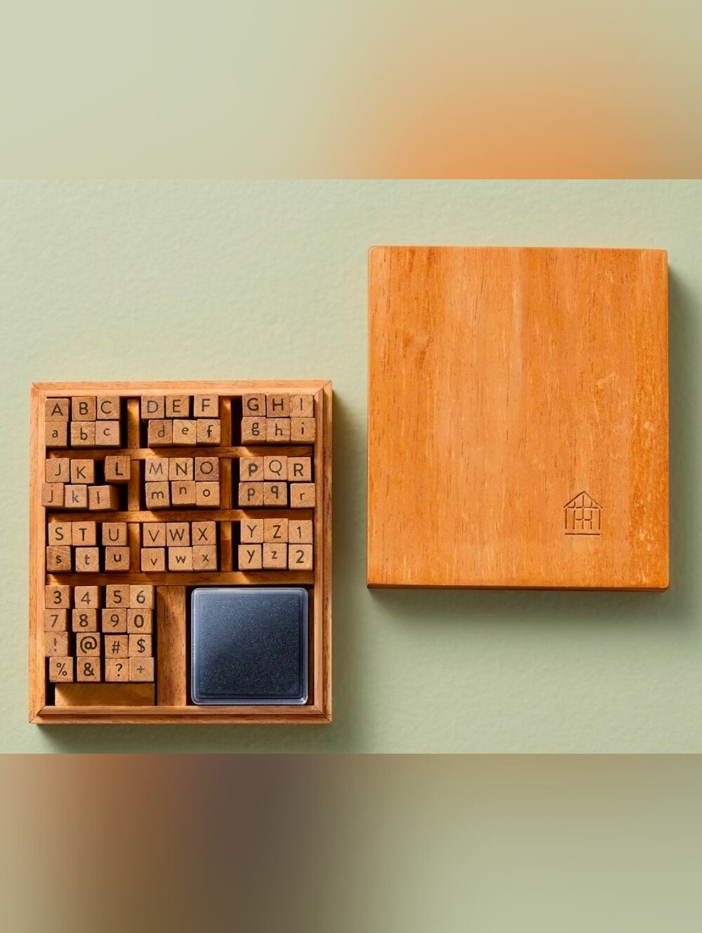72pc Letter and Number Wood Stamp Set Brown - Hearth & Hand with Magnolia